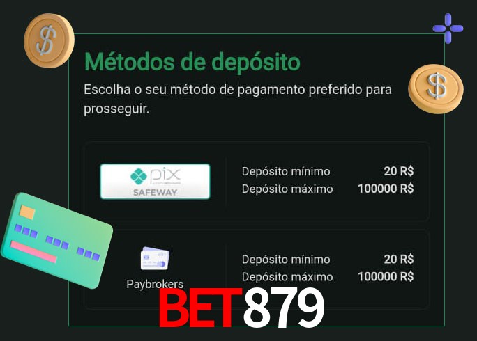 O cassino bet879 oferece uma grande variedade de métodos de pagamento